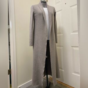 Babaton Long Sleeve Longline Merino Wool Open Front Duster Cardigan size medium